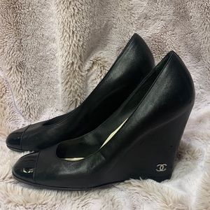 Authentic Chanel Wedge Size 39.5 Euro / 8.5 USA